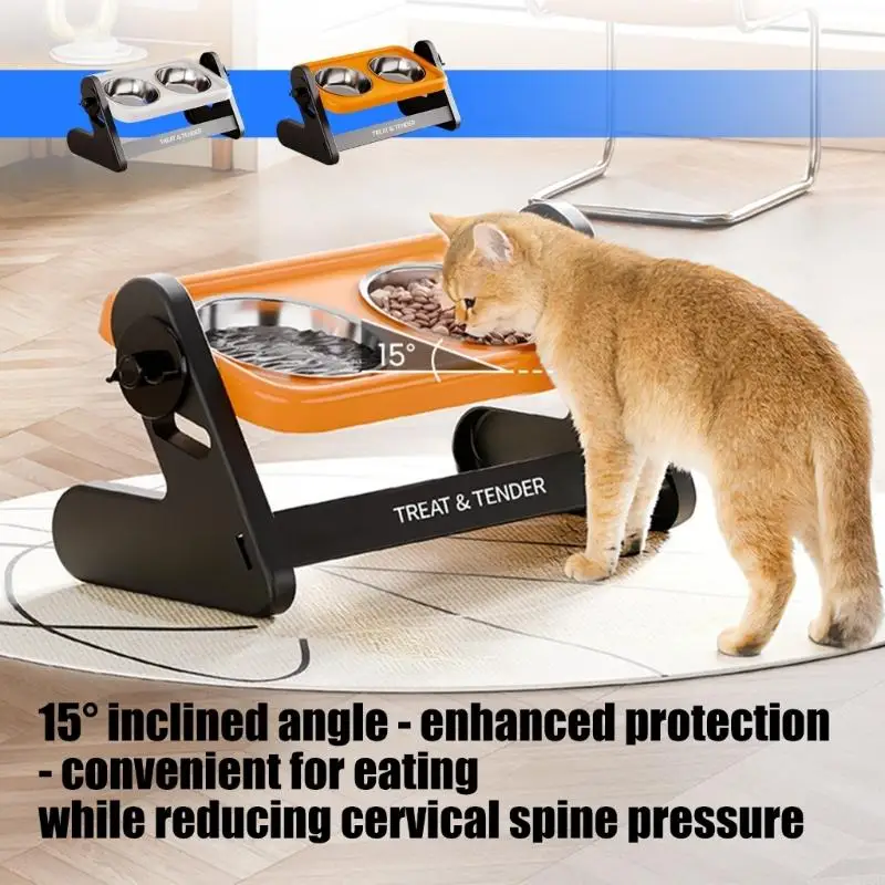 Raised Cats Bowls Neck Guard Cats Bowl Rustless Steel Shatters-Resistant Elevated for Daily Meals Y5GB
Raised Cats Bowls Neck Guard Cats Bowl Rustless Steel Shatters-Resistant Elevated for Daily Meals Y5GB