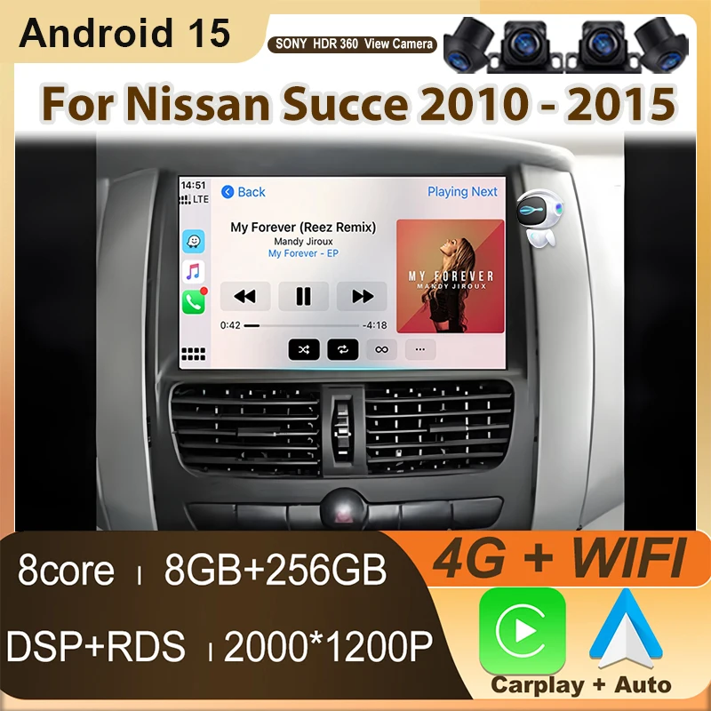 Android 15 For Nissan Succe 2010 - 2015 Car Player Auto Radio Multimedia GPS Video Navigation Carplay 2din QLED Screen Head Unit
Android 15 For Nissan Succe 2010 - 2015 Car Player Auto Radio Multimedia GPS Video Navigation Carplay 2din QLED Screen Head Unit