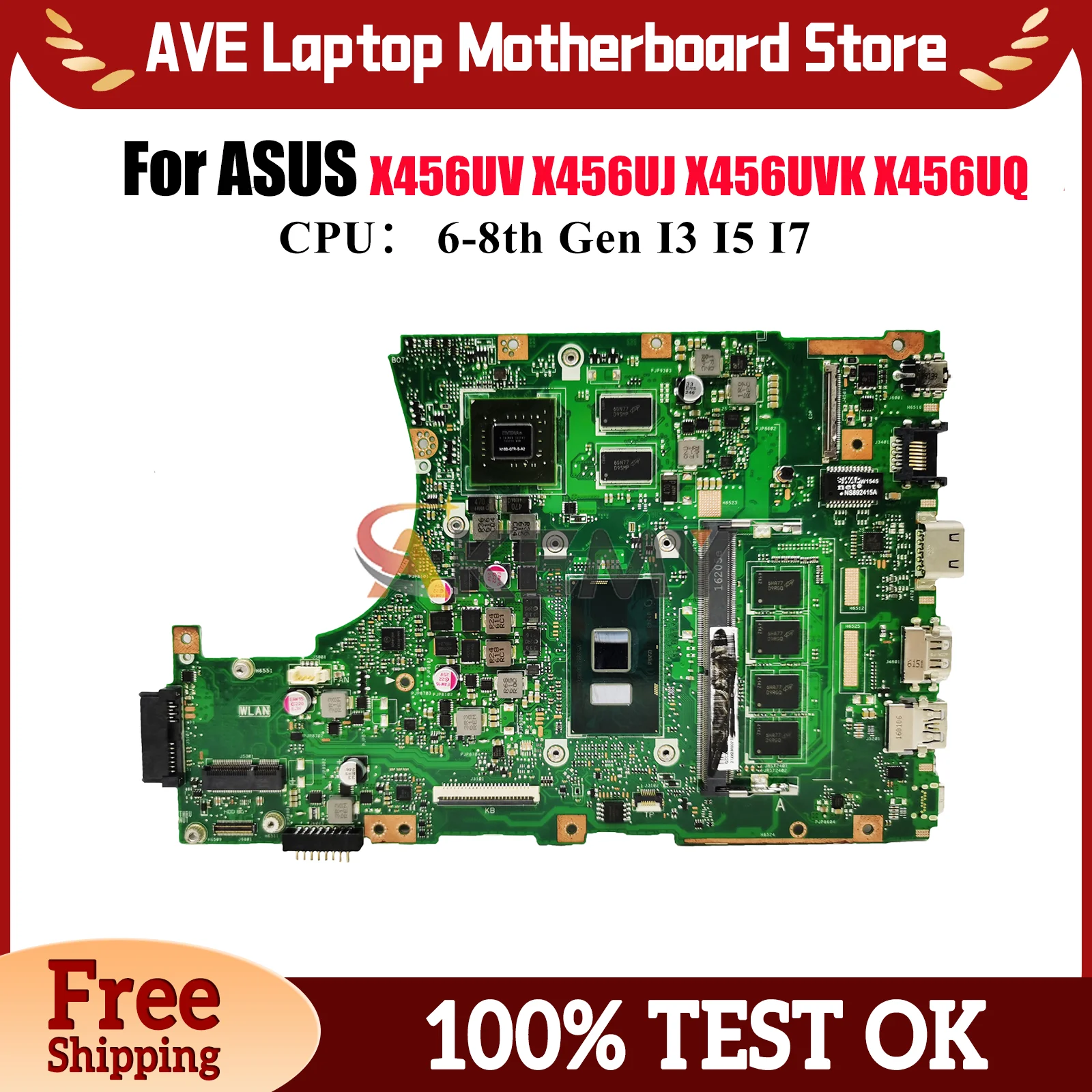 X456UV Laptop Motherboard For ASUS X456UJ R457U X456UQK X456UB X456UQ X456UVK F456U X456UF X456UAK X456U Mainboard I3 I5 I7 CPU
X456UV Laptop Motherboard For ASUS X456UJ R457U X456UQK X456UB X456UQ X456UVK F456U X456UF X456UAK X456U Mainboard I3 I5 I7 CPU