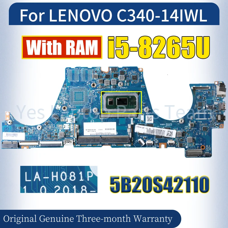 LA-H081P для ноутбука LENOVO C340-14IWL, материнская плата 5B20S42110 i5-8265U с оперативной памятью, материнская плата для ноутбука, протестирована
LA-H081P для ноутбука LENOVO C340-14IWL, материнская плата 5B20S42110 i5-8265U с оперативной памятью, материнская плата для ноутбука, протестирована