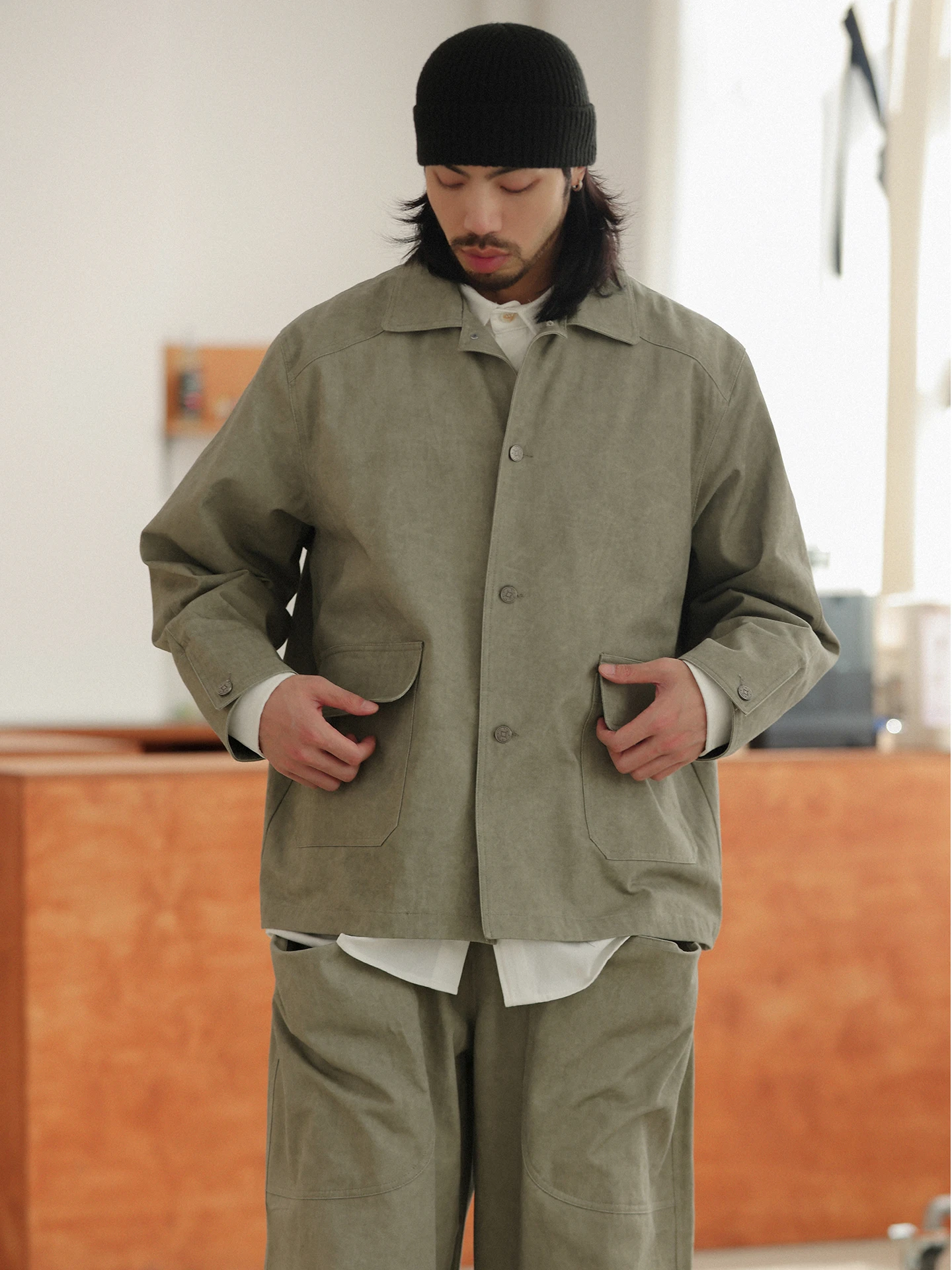 Noears Japanese Style Worn-look Grey Loose Shoulder Long Sleeve Casual Jacket Spring Autumn Vintage Cool Outerwear
Noears Japanese Style Worn-look Grey Loose Shoulder Long Sleeve Casual Jacket Spring Autumn Vintage Cool Outerwear