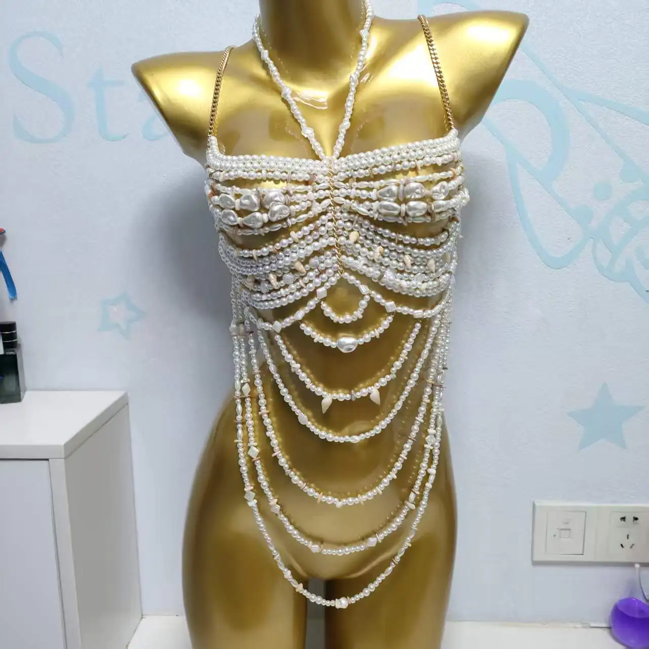 Handmade Fashion BeadedBra Women's Top Small Tank Top Body Chain Chest Chain Dress Music Festival Party Beaded Top
Handmade Fashion BeadedBra Women's Top Small Tank Top Body Chain Chest Chain Dress Music Festival Party Beaded Top