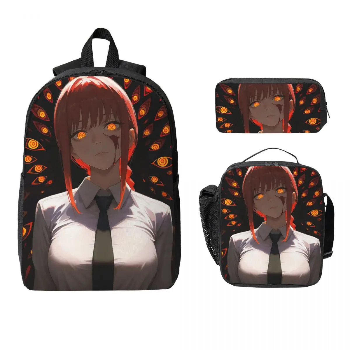 Makima Backpack Boys Girls BookBag School Bag Computer Shoulder Bags 3ps Insulated Lunch Bag Pencil Case
Makima Backpack Boys Girls BookBag School Bag Computer Shoulder Bags 3ps Insulated Lunch Bag Pencil Case