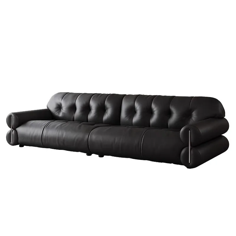 French retro brown sugar cloud leather sofa first layer cowhide telescopic straight push electric function sofa
French retro brown sugar cloud leather sofa first layer cowhide telescopic straight push electric function sofa