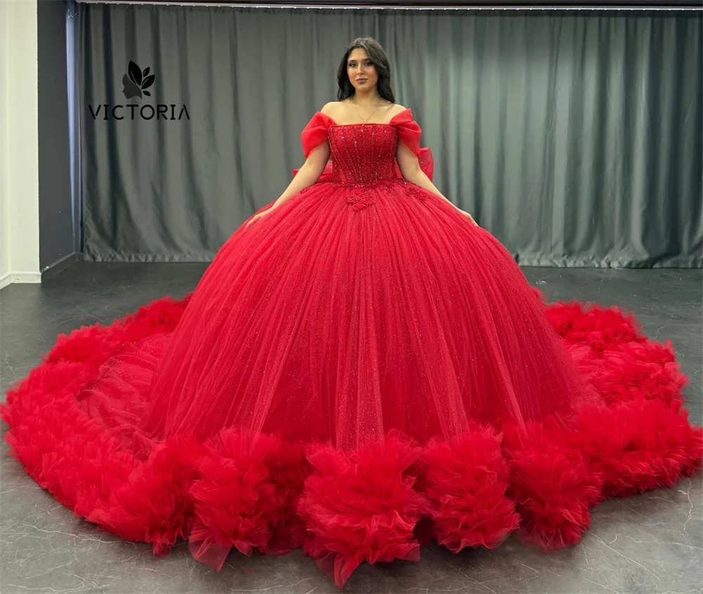 Красное платье Quinceanera с открытыми плечами в форме сердца, 2025 г., бальное платье на шнуровке с аппликацией, 15-летнее платье, выпускное платье по индивидуальному заказу
Красное платье Quinceanera с открытыми плечами в форме сердца, 2025 г., бальное платье на шнуровке с аппликацией, 15-летнее платье, выпускное платье по индивидуальному заказу