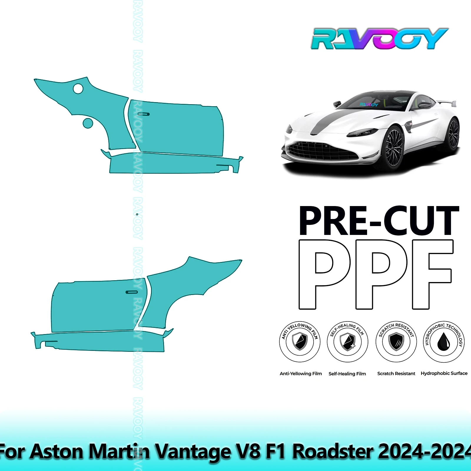 For Aston Martin Vantage V8 F1 Roadster 2024-2024 8.5mil Pre-Cut PPF Door & A/B Pillar Kit TPU Paint Protection Film Set
For Aston Martin Vantage V8 F1 Roadster 2024-2024 8.5mil Pre-Cut PPF Door & A/B Pillar Kit TPU Paint Protection Film Set