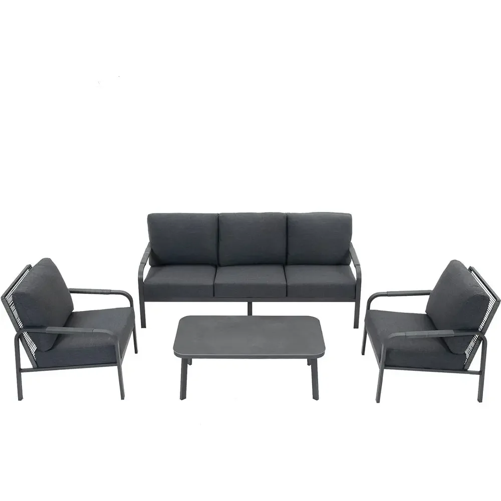 4-Piece Outdoor Soa Set with Coee Table – 3-Seat Soa and Rattan-Style Backrests, Perect or Patio, Balcony, Garden (Grey)
4-Piece Outdoor Soa Set with Coee Table – 3-Seat Soa and Rattan-Style Backrests, Perect or Patio, Balcony, Garden (Grey)