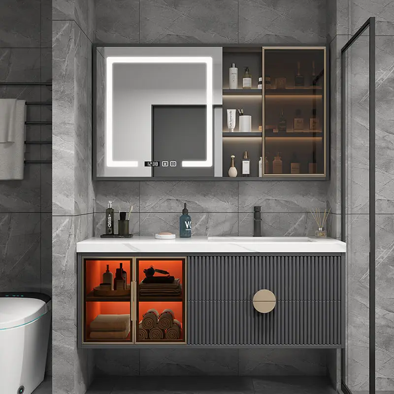 Slate bathroom cabinet combination washbasin cabinet combination washbasin basin integrated light luxury
Slate bathroom cabinet combination washbasin cabinet combination washbasin basin integrated light luxury