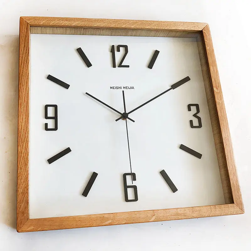 Log square wall clock, oak quartz clock, silent wall clock
Log square wall clock, oak quartz clock, silent wall clock