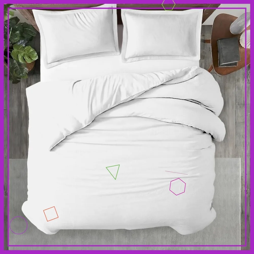 King Size Duvet Cover Set 100% Egyptian Cotton 600TC Ultra Soft, White 104x94
King Size Duvet Cover Set 100% Egyptian Cotton 600TC Ultra Soft, White 104x94