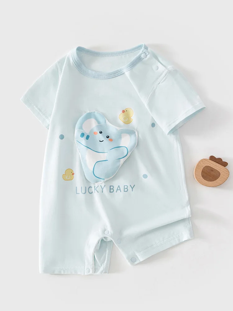 New Summer 0-2Y Baby Clothes Cute 3D Cartoon Applique with Crinkle Paper Baby Romper Breathable Modal Fabric Jumpsuit
New Summer 0-2Y Baby Clothes Cute 3D Cartoon Applique with Crinkle Paper Baby Romper Breathable Modal Fabric Jumpsuit