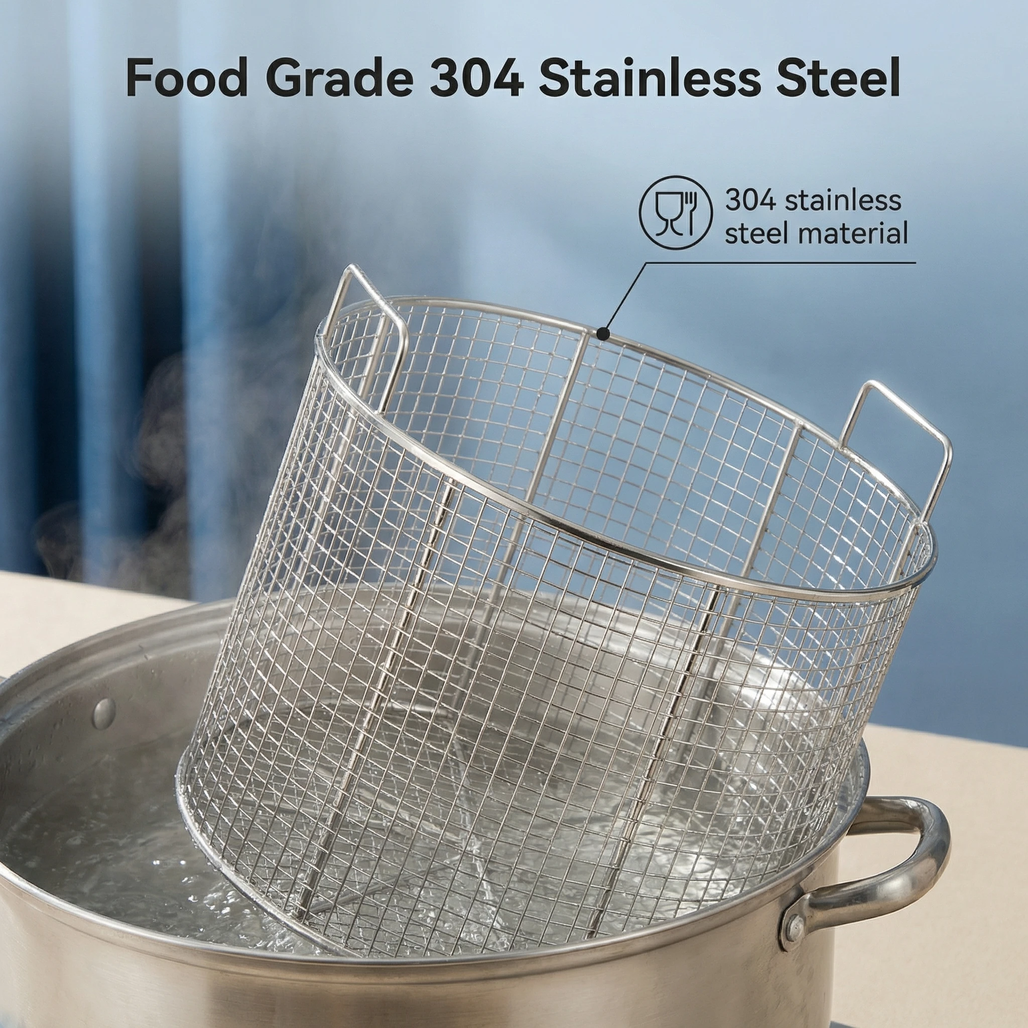 304 Stainless Steel Mesh Basket Strainer, Round Filter Basket for Draining, Cleaning, Cooking, Frying, Sieving & Isolating
304 Stainless Steel Mesh Basket Strainer, Round Filter Basket for Draining, Cleaning, Cooking, Frying, Sieving & Isolating