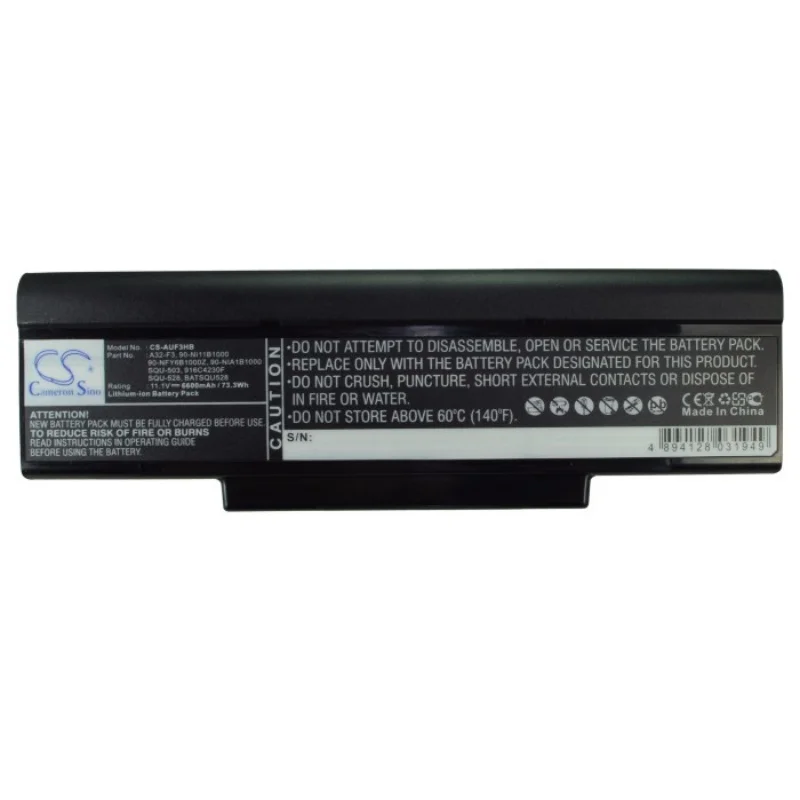 Литий-ионный аккумулятор для ноутбуков Asus 15G10N3475A0, 261750, 3UR18650F-2-QC-11, 70-NFX2B3000, 70-NI51B2000 для моделей A9, A9C, A9R, A9Rp, A9Rt
Литий-ионный аккумулятор для ноутбуков Asus 15G10N3475A0, 261750, 3UR18650F-2-QC-11, 70-NFX2B3000, 70-NI51B2000 для моделей A9, A9C, A9R, A9Rp, A9Rt
