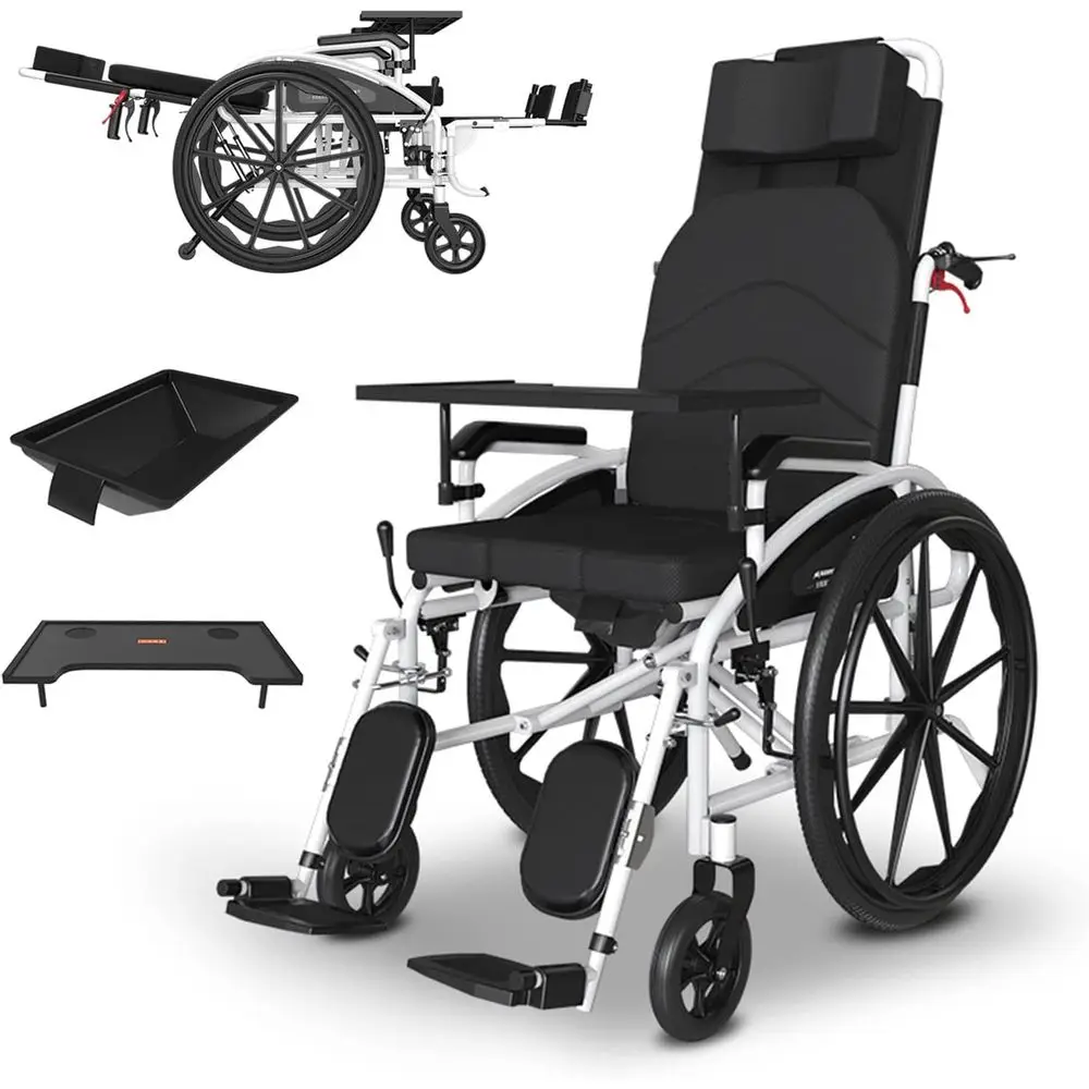 Ultralight Adult Self-Propelled Wheelchair with Tray, Bedpan, 18.5 Seat
Ultralight Adult Self-Propelled Wheelchair with Tray, Bedpan, 18.5 Seat