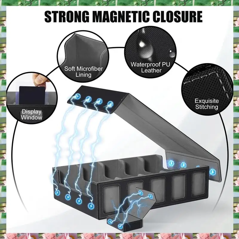 Trading Card Storage Box 5 Row Card Deck Case Magnetic Card Box With Lid Black+Gray
Trading Card Storage Box 5 Row Card Deck Case Magnetic Card Box With Lid Black+Gray