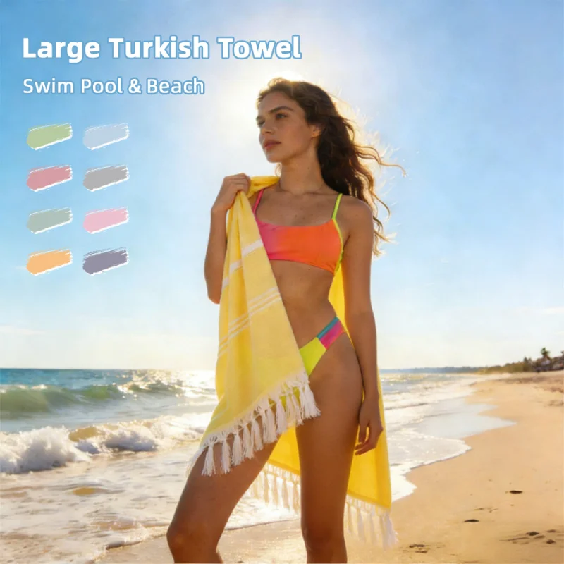 Luxury Turkish Beach Towel Oversized 100x180cm - Soft & Super Absorbent Summer Towel for Women
Luxury Turkish Beach Towel Oversized 100x180cm - Soft & Super Absorbent Summer Towel for Women