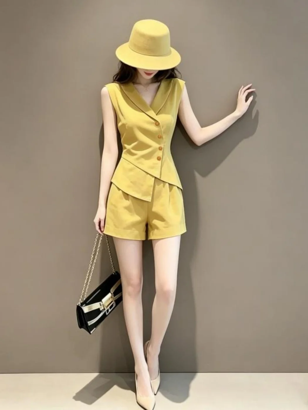 Fashionable Casual Summer 2026 Women's Set Irregular Short Shorts Stylish Vest High Waist Cotton V-neck Warmth-Seeking
Fashionable Casual Summer 2026 Women's Set Irregular Short Shorts Stylish Vest High Waist Cotton V-neck Warmth-Seeking