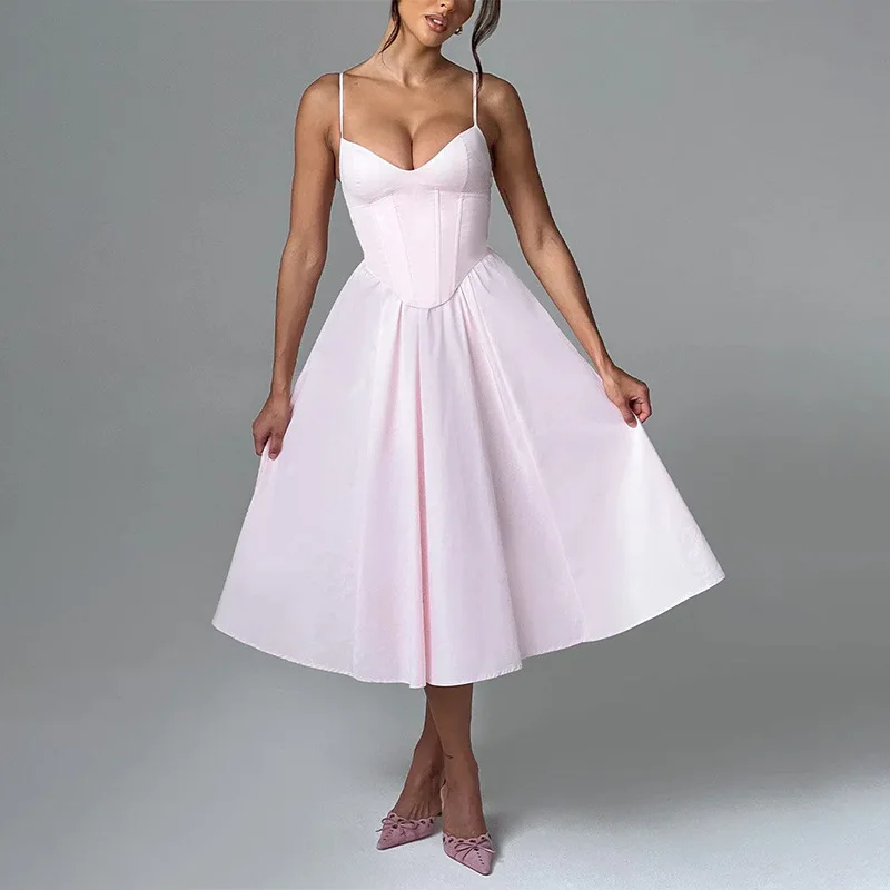 style sling dress 2025 new drawstring slim-fit tube top sleepveless elegant solid color midi dress women
style sling dress 2025 new drawstring slim-fit tube top sleepveless elegant solid color midi dress women