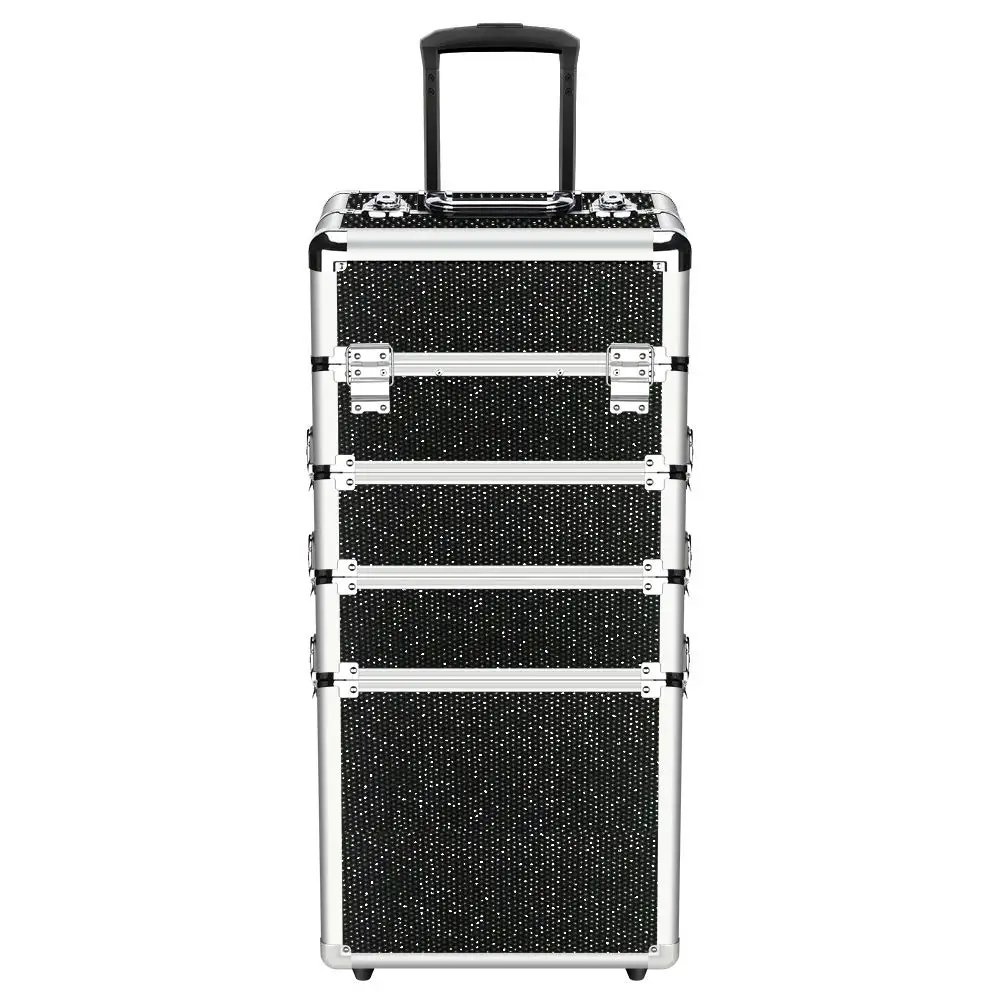 Профессиональный кейс для макияжа 4-в-1 на колесиках с алюминиевой рамой и складными лотками - дизайн «Черные бриллианты»
Профессиональный кейс для макияжа 4-в-1 на колесиках с алюминиевой рамой и складными лотками - дизайн «Черные бриллианты»