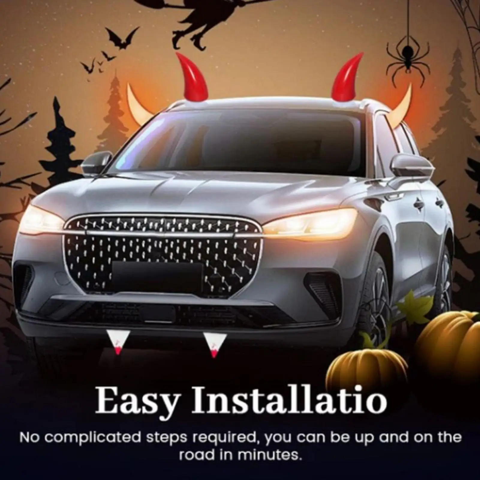 Exterior Decorations For Cars Halloween Ornament For Car Bumper 3D Horns And Fangs Auto Bumper Decor For Sedan Truck Motorcycles
Exterior Decorations For Cars Halloween Ornament For Car Bumper 3D Horns And Fangs Auto Bumper Decor For Sedan Truck Motorcycles