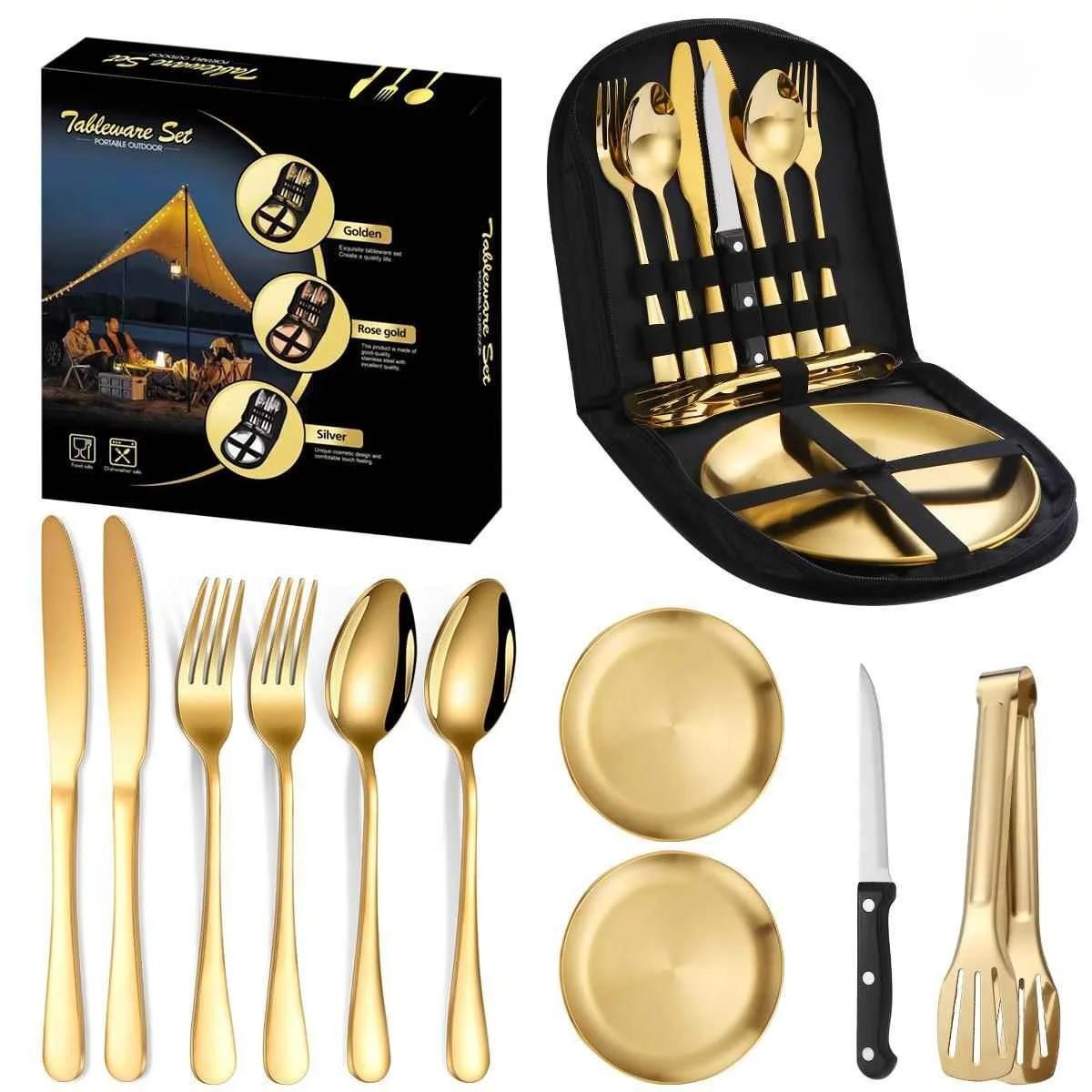Portable Outdoor Stainl Steel Dining Set Cam Barbecue Diware Gift Box Set Fork Spoon Knife Lightweight Cutlery Set
Portable Outdoor Stainl Steel Dining Set Cam Barbecue Diware Gift Box Set Fork Spoon Knife Lightweight Cutlery Set