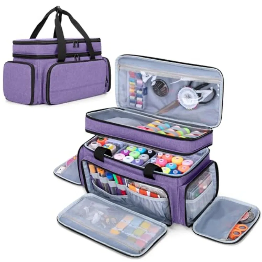 Large 2 Layers Sewing Organizer Bag with 5 Detachable Dividers Sewing Storage Bag for Sewing Supplies
Large 2 Layers Sewing Organizer Bag with 5 Detachable Dividers Sewing Storage Bag for Sewing Supplies