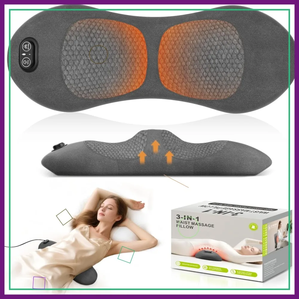 3-in-1 Back Massager Lumbar Pillow: Heat, Vibration & Traction for Pain Relief, Home Office Use
3-in-1 Back Massager Lumbar Pillow: Heat, Vibration & Traction for Pain Relief, Home Office Use