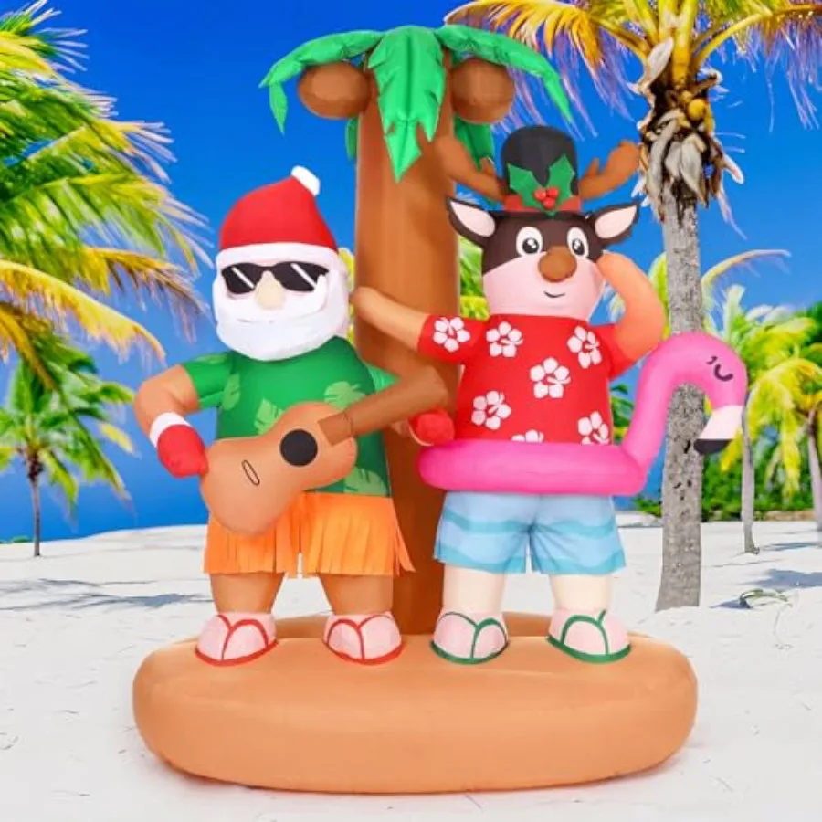 6.9ft Christmas Inflatable Outdoor Decorations Signs Summer Hawaiian Tropical Blow up Palm Tree Santa Claus Reindeer on Beach B
6.9ft Christmas Inflatable Outdoor Decorations Signs Summer Hawaiian Tropical Blow up Palm Tree Santa Claus Reindeer on Beach B