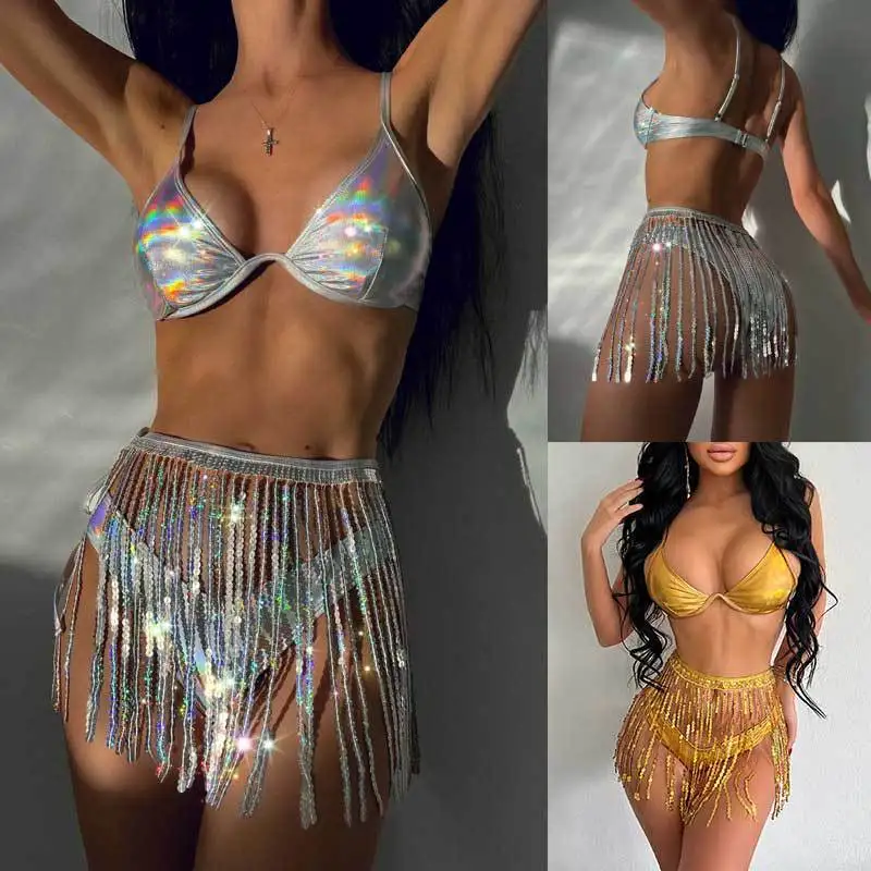 Women's three-point sequin pampered swimsuit European swimsuit and bikini three-piece skirt
Women's three-point sequin pampered swimsuit European swimsuit and bikini three-piece skirt