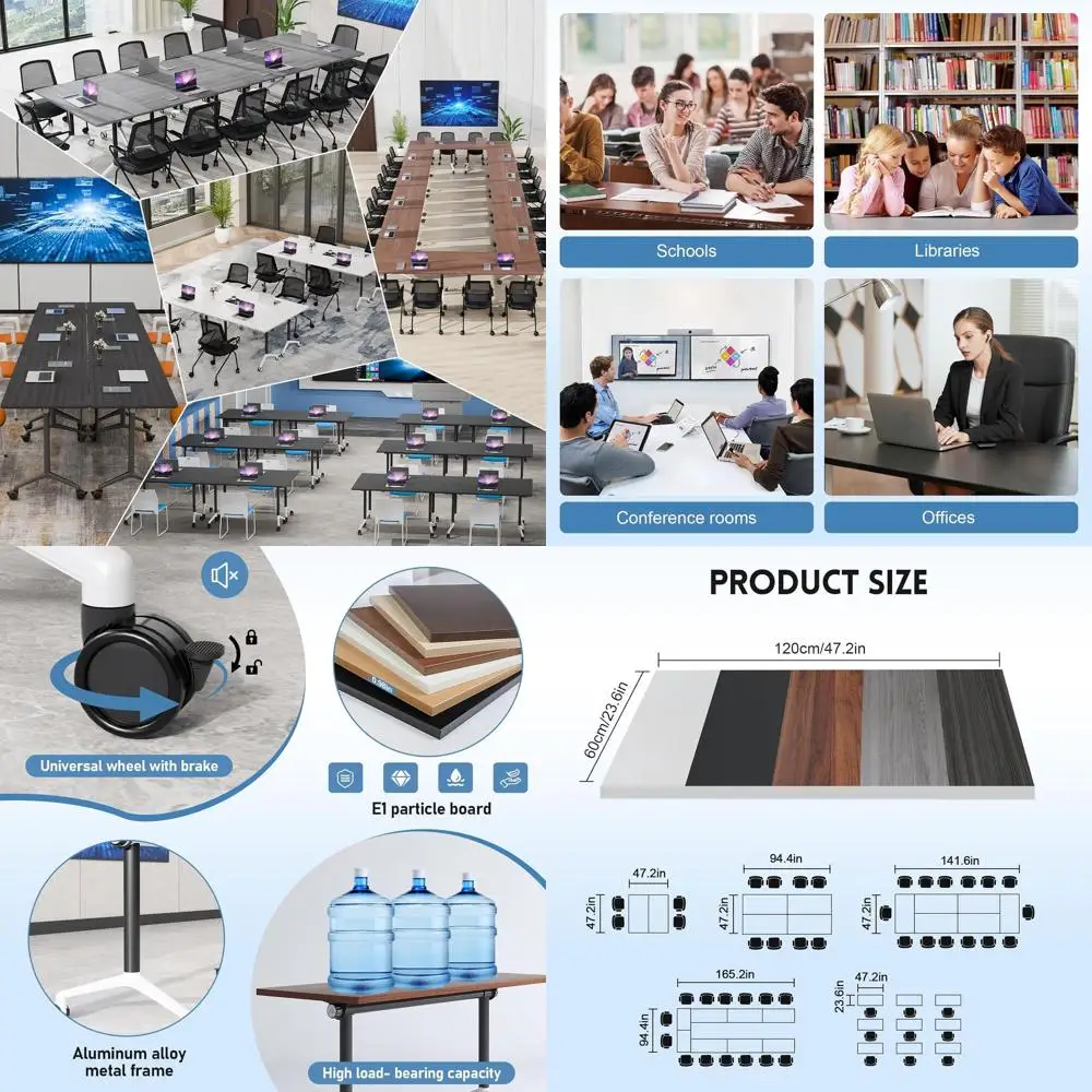 White 47.2'' Stackable Mobile Training Tables with Wheels for Conference Rooms
White 47.2'' Stackable Mobile Training Tables with Wheels for Conference Rooms