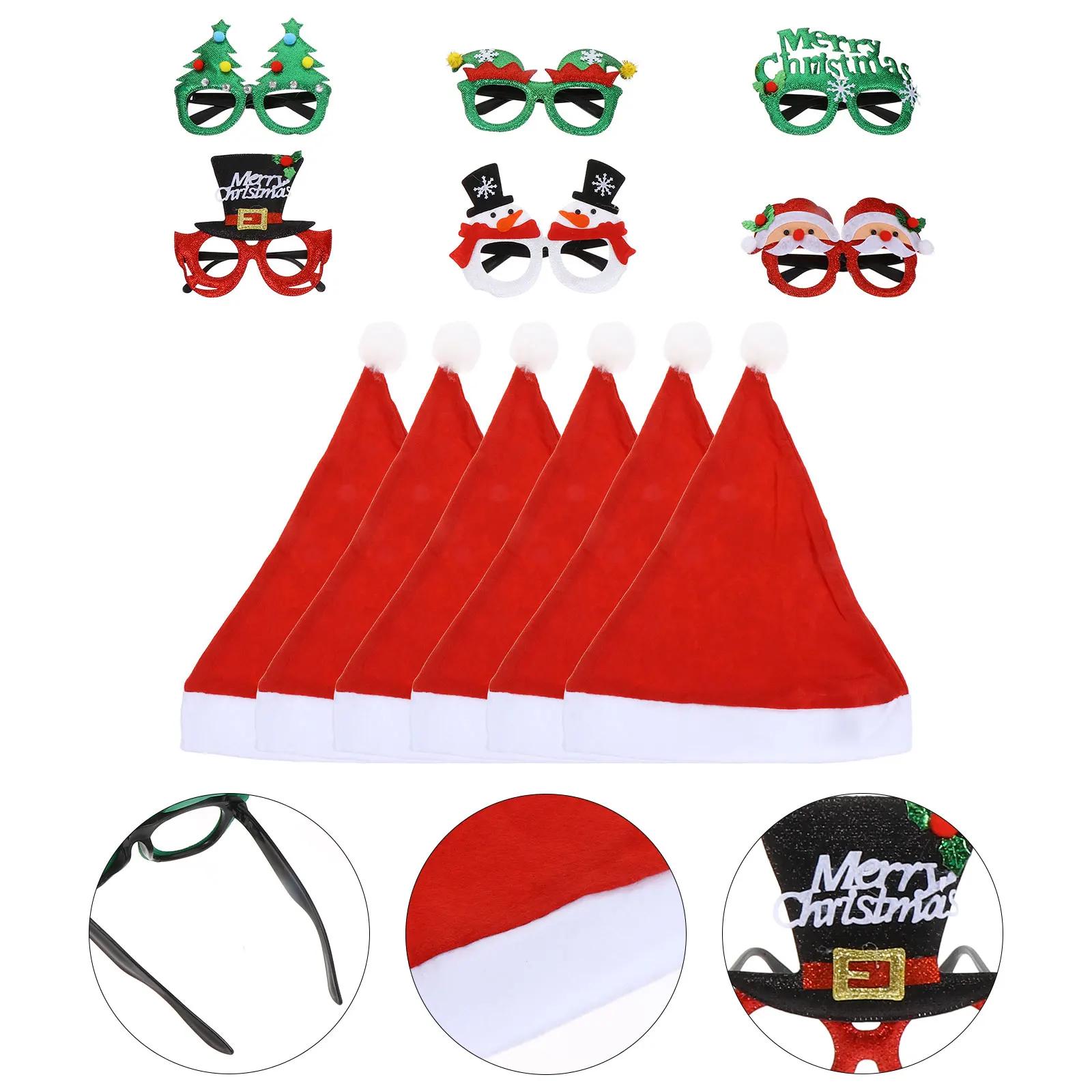 Flash Christmas Glasses Hat Set Child Costumes for Adults Party Prop Non-woven Fabric
Flash Christmas Glasses Hat Set Child Costumes for Adults Party Prop Non-woven Fabric