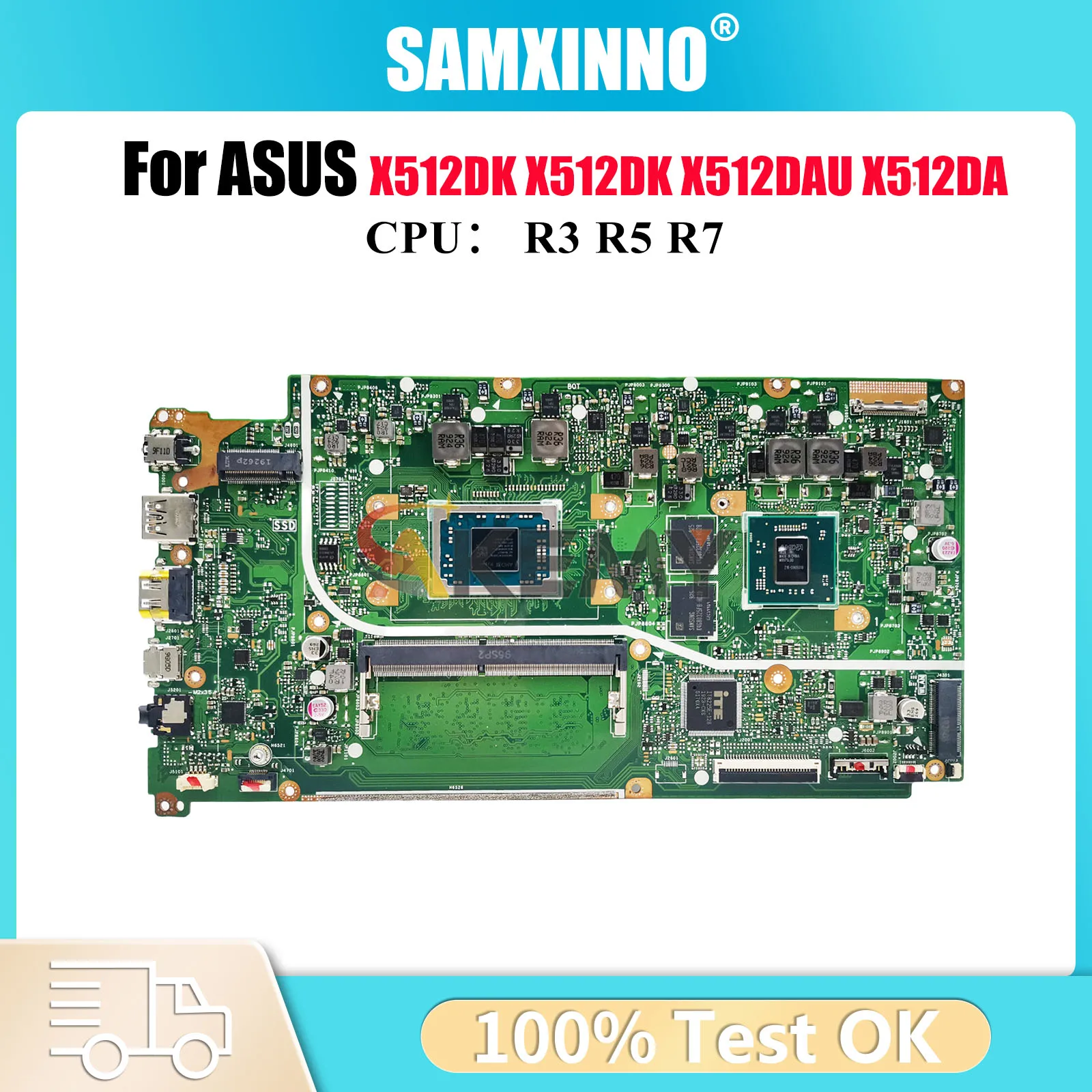 X512DK Laptop Motherboard For ASUS VivoBook X512DAU X512DAP M512D X512DK V5000d M5050D F512D X512D Mainboard With R3 R5 R7 CPU
