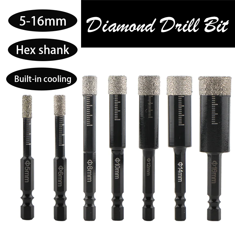 Алмазное сухое сверло с шестигранным хвостовиком, 6–16 мм, кольцевая пила для фарфора, гранита, мрамора, керамической плитки, инструмент для открывания отверстий
Алмазное сухое сверло с шестигранным хвостовиком, 6–16 мм, кольцевая пила для фарфора, гранита, мрамора, керамической плитки, инструмент для открывания отверстий