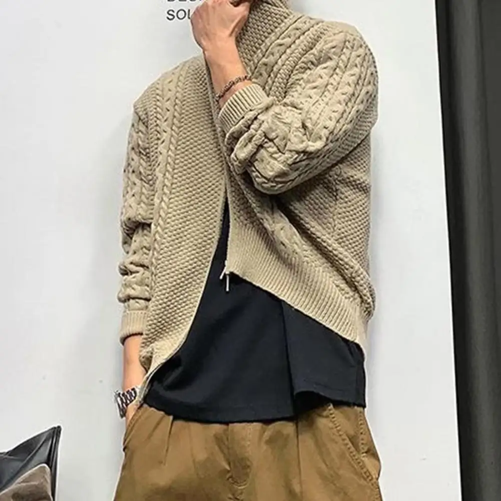 Regular Fit Jumper Men's Thick Knit Zip-up Cardigan Sweater Coat for Fall Winter Daily Wear Round Neck Long Sleeves Solid Color
Regular Fit Jumper Men's Thick Knit Zip-up Cardigan Sweater Coat for Fall Winter Daily Wear Round Neck Long Sleeves Solid Color