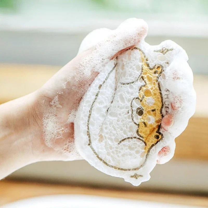 Cartoon Cute Cat Bear Wood Pulp Cotton Sponge Brush Non-stick Oil Rag Cleaner Household Cleaning Supplies Kitchen Cleaning Tools
Cartoon Cute Cat Bear Wood Pulp Cotton Sponge Brush Non-stick Oil Rag Cleaner Household Cleaning Supplies Kitchen Cleaning Tools