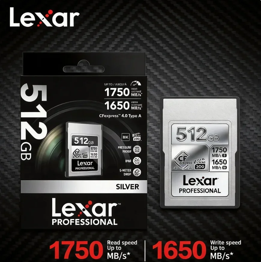 Lexar CFexpress Type B Silver Card 128GB 256GB 512GB Digital Memory Card RAW 4K Video CF Express for Digital SLR Camera
Lexar CFexpress Type B Silver Card 128GB 256GB 512GB Digital Memory Card RAW 4K Video CF Express for Digital SLR Camera