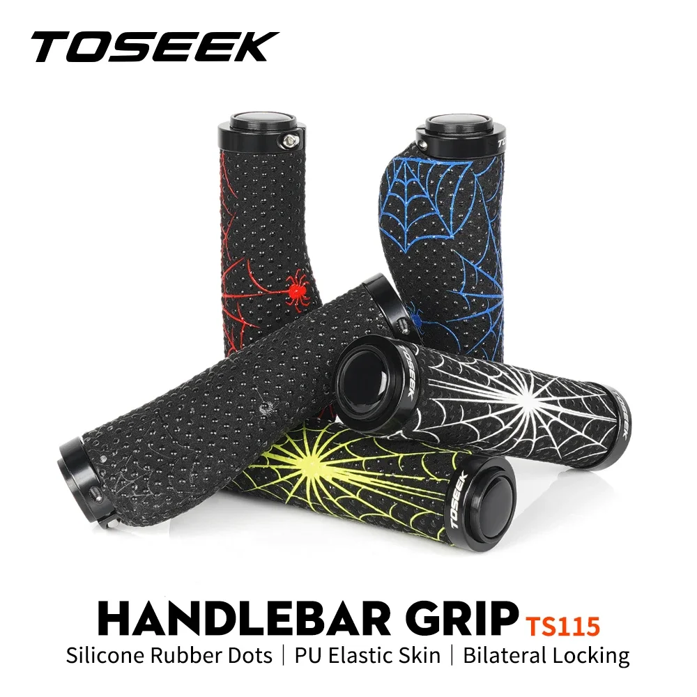 TOSEEK Bicycle Grips Non-slip Aluminum Double Lock Bicycle Handles MTB Mountain Bike Grips Spider Web Handle Cover
TOSEEK Bicycle Grips Non-slip Aluminum Double Lock Bicycle Handles MTB Mountain Bike Grips Spider Web Handle Cover