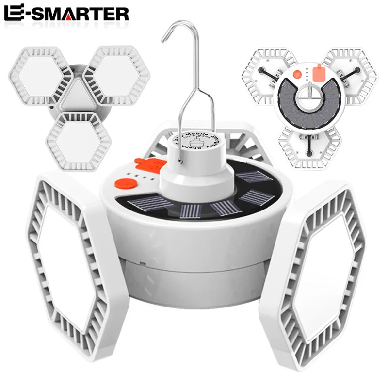 LED Rechargeable Solar Camping Lamp 3-Leaf Folding Light Portable Emergency Lighting Camp Equipment Bulb Powerful Solar or USB
LED Rechargeable Solar Camping Lamp 3-Leaf Folding Light Portable Emergency Lighting Camp Equipment Bulb Powerful Solar or USB