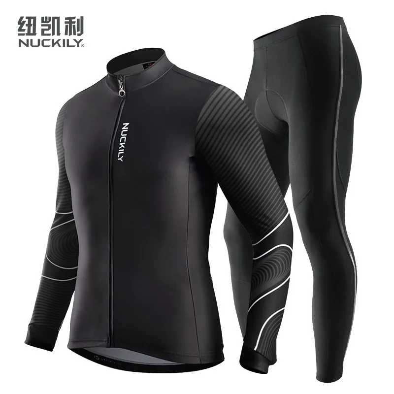 NUCKILY Men's Fleece Cycling Suit Long Sleeve Jersey + 3D Padded Pants Warm Thermal High Elastic Breathable Bike Set for Road MT
NUCKILY Men's Fleece Cycling Suit Long Sleeve Jersey + 3D Padded Pants Warm Thermal High Elastic Breathable Bike Set for Road MT
