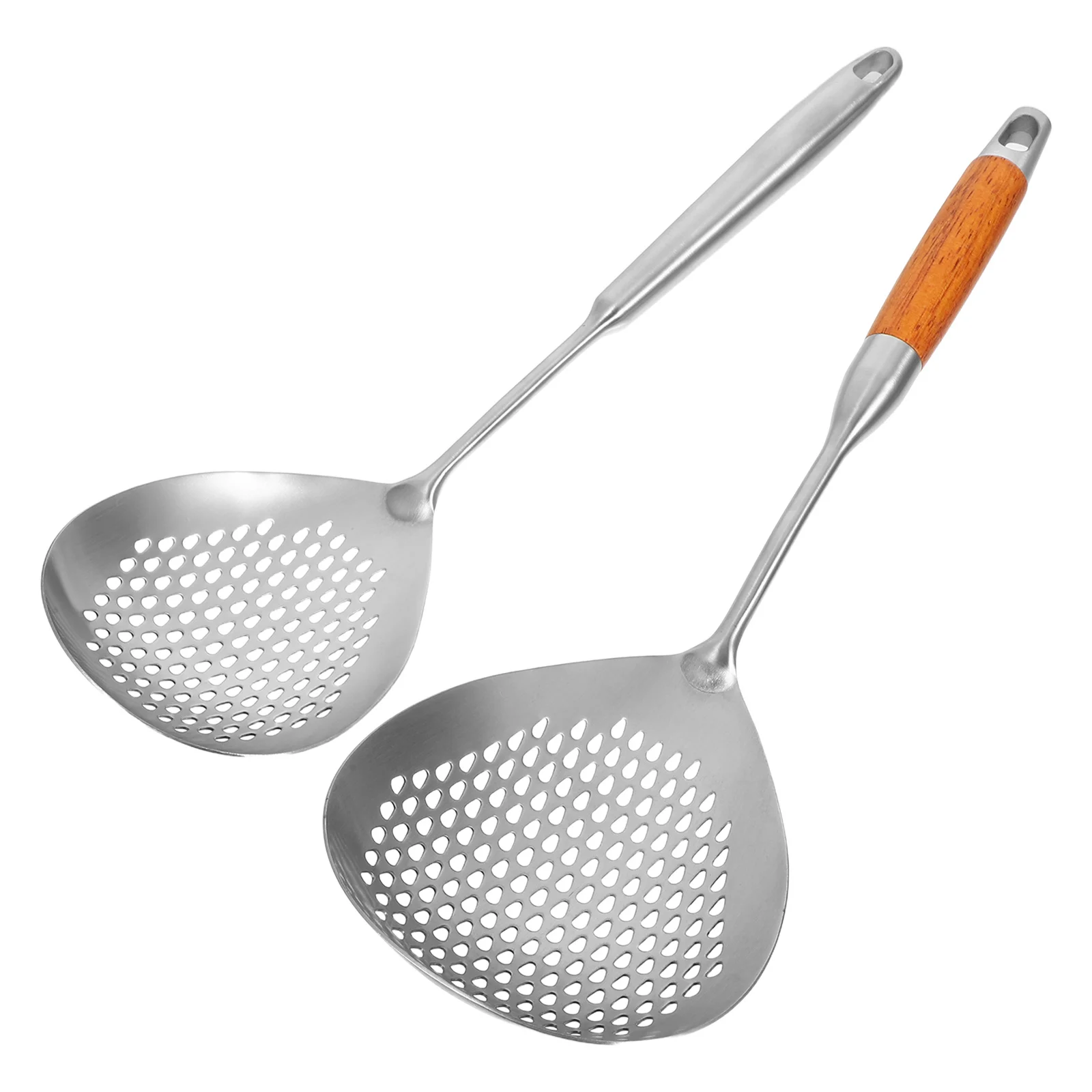 2Pcs Stainless Steel Skimmer Spoon Set Long Handle Cooking Strainer Skimming Frying Pasta Ladle Kitchen Utensils 
2Pcs Stainless Steel Skimmer Spoon Set Long Handle Cooking Strainer Skimming Frying Pasta Ladle Kitchen Utensils
