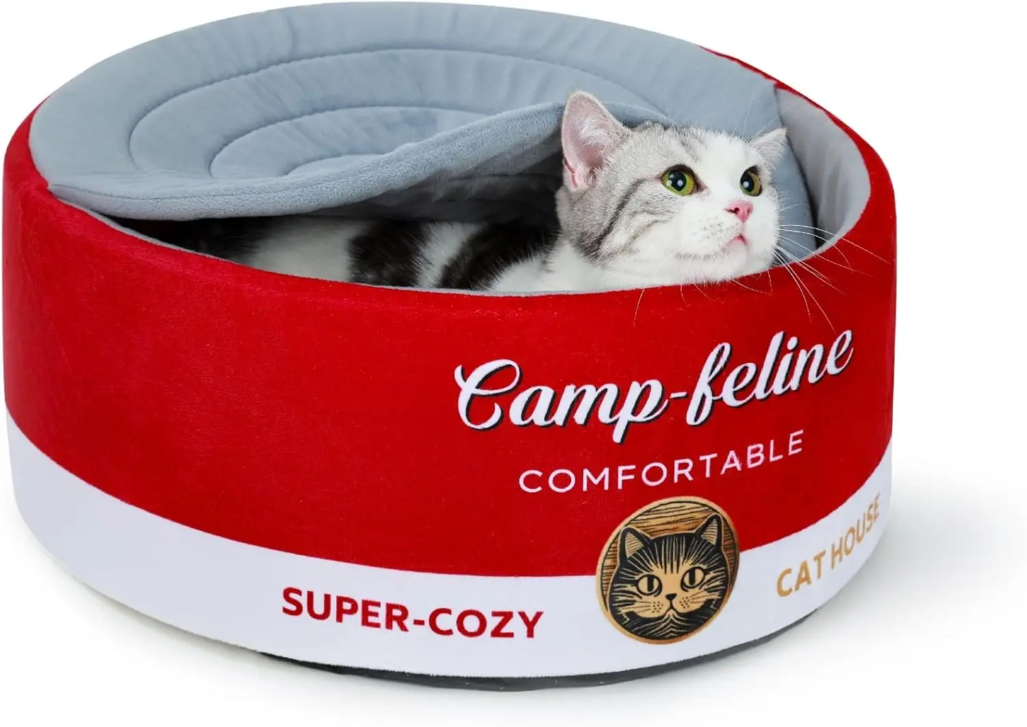 Can-Shaped Cat Bed with Privacy Cover - Comfortable Cushion for Cats & Small Dogs
Can-Shaped Cat Bed with Privacy Cover - Comfortable Cushion for Cats & Small Dogs