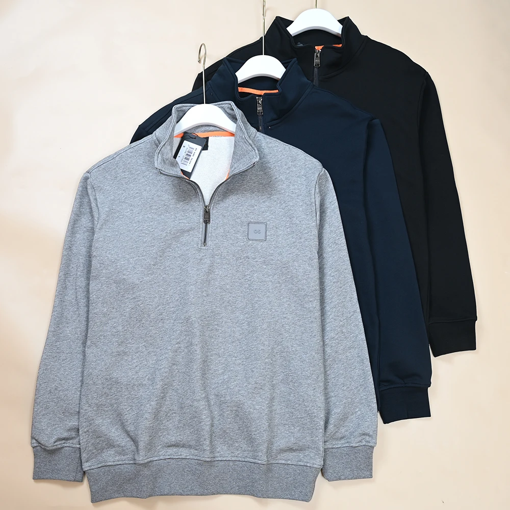 Men's Casual Long Sleeve Sweatshirt Autumn Winter New Style Simple Cotton Embroidery Soft Rubber Letter Stand Collar Half Zipper
Men's Casual Long Sleeve Sweatshirt Autumn Winter New Style Simple Cotton Embroidery Soft Rubber Letter Stand Collar Half Zipper