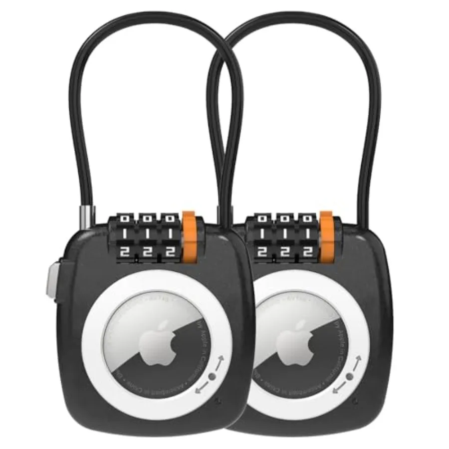 Compatible with AirTag Secure Lock with Wire Cable, 3-Digit Combination Lage Locks, Alloy Body Ultra Durable Anti-Lost Protecti
Compatible with AirTag Secure Lock with Wire Cable, 3-Digit Combination Lage Locks, Alloy Body Ultra Durable Anti-Lost Protecti