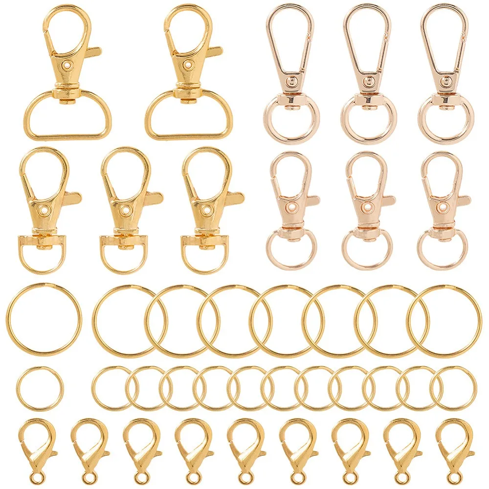 DIY Jewelry Making Findings Kits including Alloy Swivel Lobster Claw Clasps Lobster Claw Clasps Iron Split Key Rings Golden
DIY Jewelry Making Findings Kits including Alloy Swivel Lobster Claw Clasps Lobster Claw Clasps Iron Split Key Rings Golden