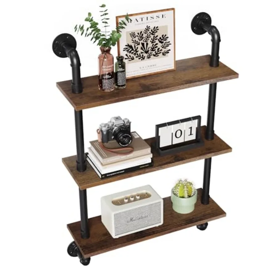 24" Industrial Floating Shelves, Pipe Shelves for Wall, Rustic Wood Wall Shelves for Home Décor, Bedroom, Living Room, Bathroom
24" Industrial Floating Shelves, Pipe Shelves for Wall, Rustic Wood Wall Shelves for Home Décor, Bedroom, Living Room, Bathroom