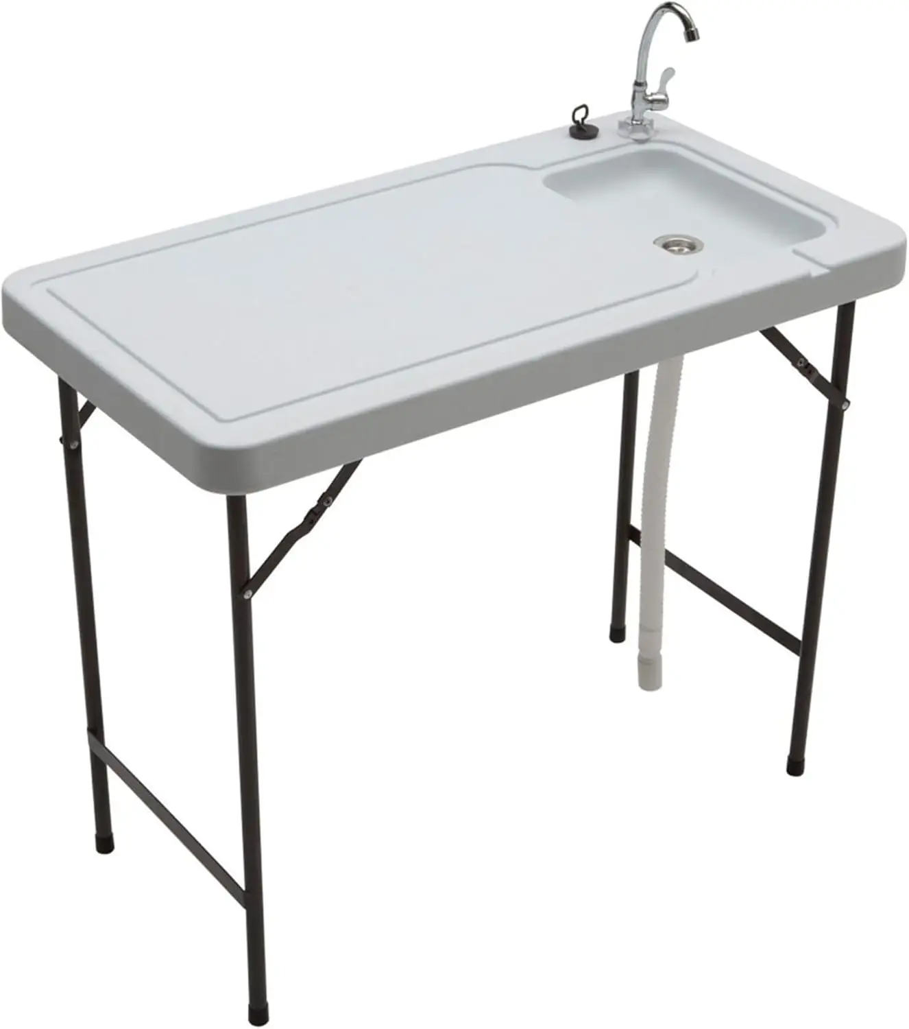Outdoor Folding Fish and Game Cleaning Table with Quick Connect Stainless Steel Faucet and Drain Hose for Fishing, Hunting
Outdoor Folding Fish and Game Cleaning Table with Quick Connect Stainless Steel Faucet and Drain Hose for Fishing, Hunting