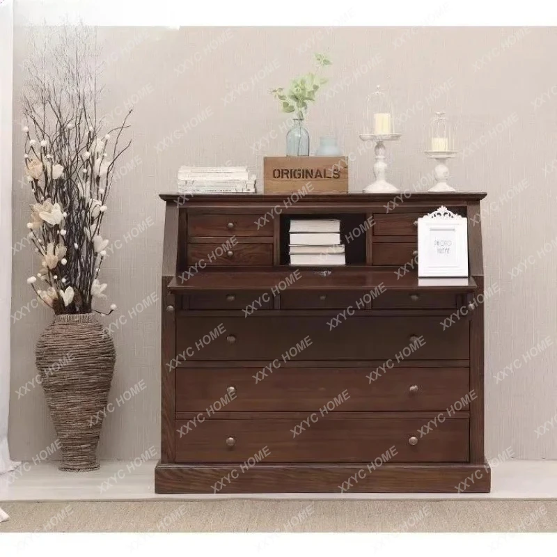 Q Country Solid Wood Desk, Retro Flip Multi-functional Storage Desk Computer Desk
Q Country Solid Wood Desk, Retro Flip Multi-functional Storage Desk Computer Desk