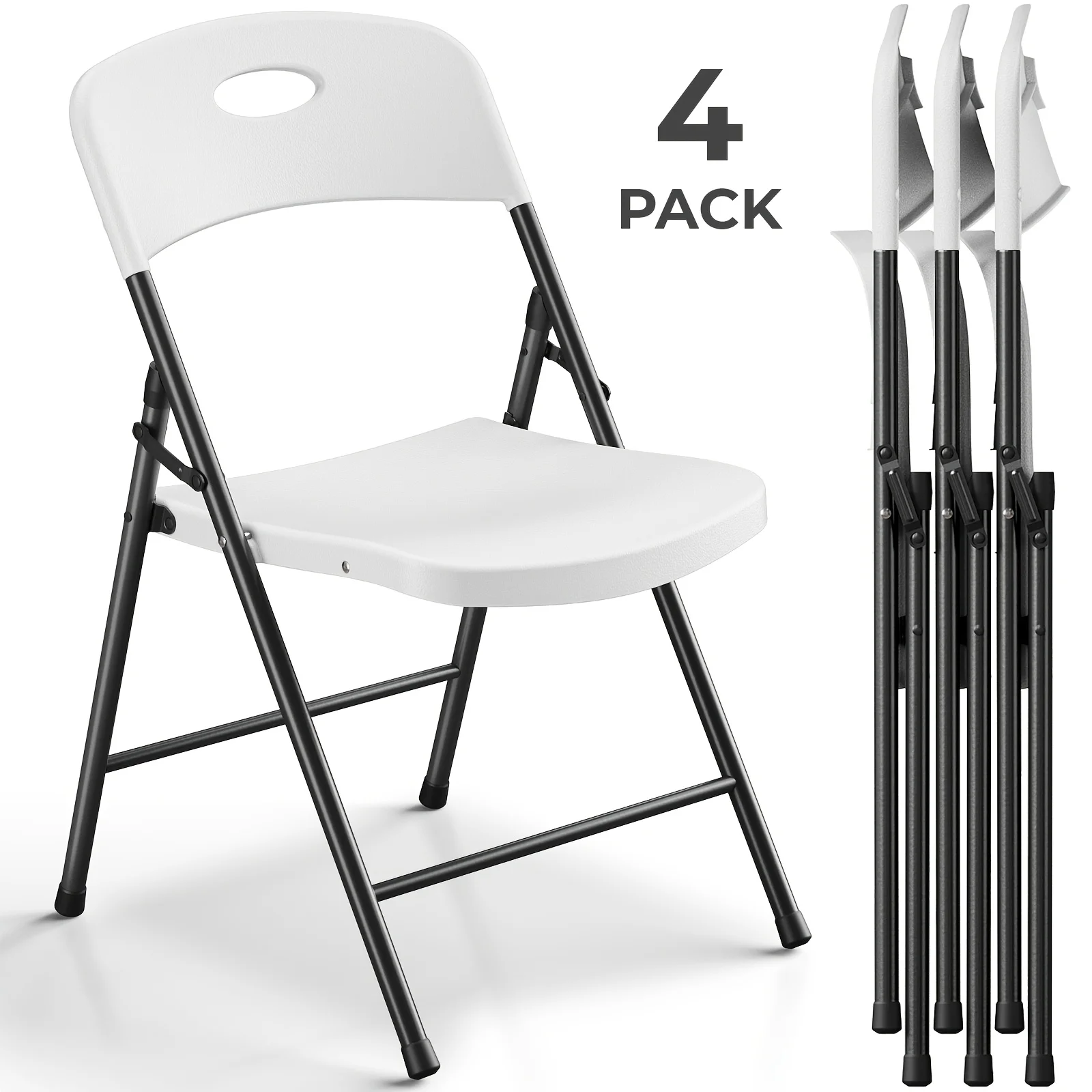 4 Pack Folding Chairs with Enhanced Iron Frame, Stackable Plastic Folding Chairs for Outside, Indoor, Party, Wedding, Meeting Room, Patio And Garden, Weight Capacity 300 Lbs
4 Pack Folding Chairs with Enhanced Iron Frame, Stackable Plastic Folding Chairs for Outside, Indoor, Party, Wedding, Meeting Room, Patio And Garden, Weight Capacity 300 Lbs