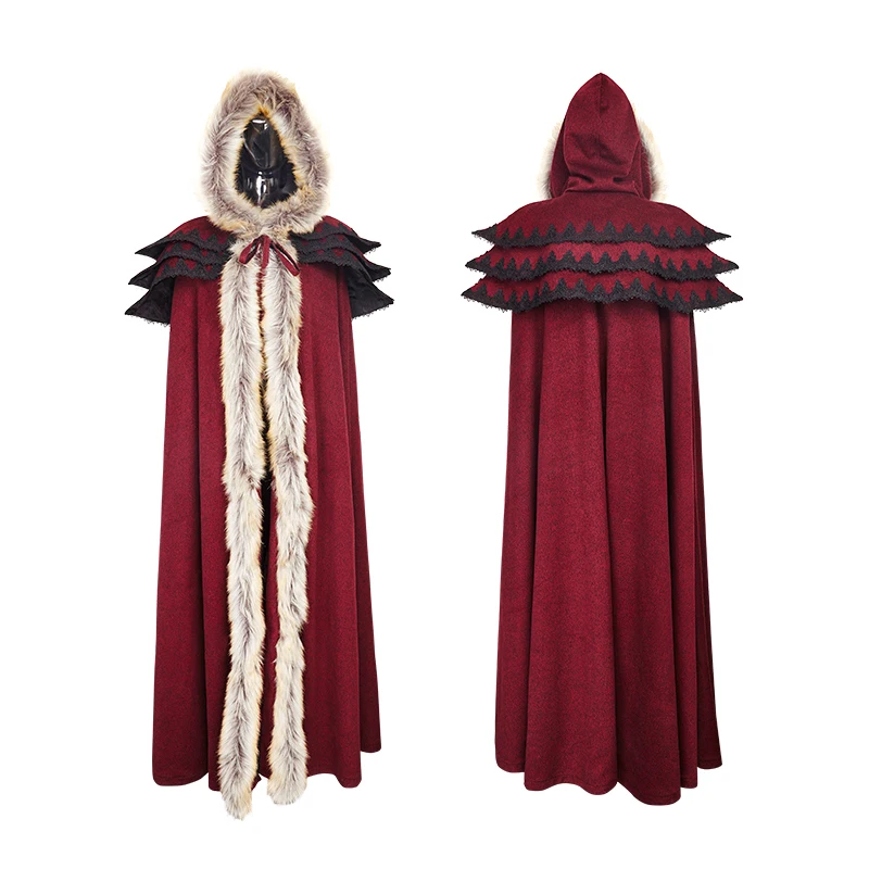 PUNK RAVE Women Gothic Red Faux Fur Hooded Long Cloak Winter Wool-Lined Loose Cape Coat Y673
PUNK RAVE Women Gothic Red Faux Fur Hooded Long Cloak Winter Wool-Lined Loose Cape Coat Y673