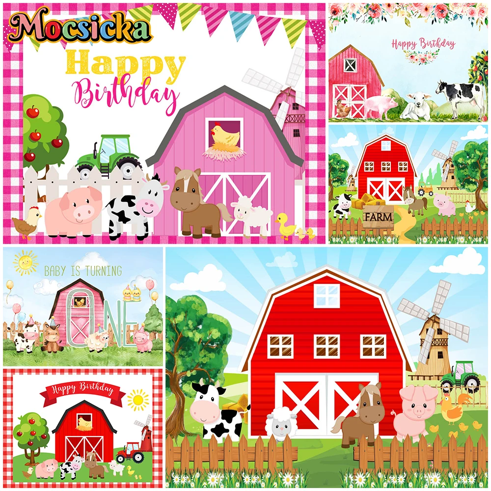 Mocsicka Farm Party Backgrounds Pig Horse Cow Poultry Pink Red House Party Decor Baby Shower Birthday Backdrops Studio Photocall
Mocsicka Farm Party Backgrounds Pig Horse Cow Poultry Pink Red House Party Decor Baby Shower Birthday Backdrops Studio Photocall